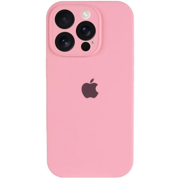 Чохол Silicone Case Full Camera Protective (AA) для Apple iPhone 16 Pro (6.3") Рожевий / Light pink