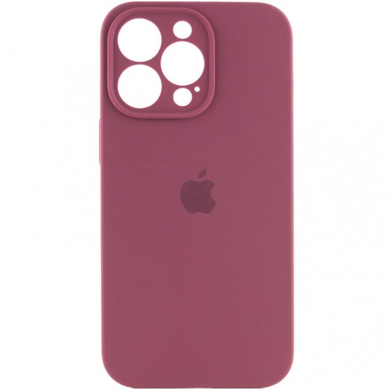 Чехол Silicone Case Full Camera Protective (AA) для Apple iPhone 16 Pro (6.3") Бордовый / Plum