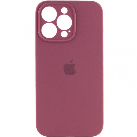 Чехол Silicone Case Full Camera Protective (AA) для Apple iPhone 16 Pro (6.3") Бордовый / Plum