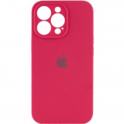 Чохол Silicone Case Full Camera Protective (AA) для Apple iPhone 16 Pro (6.3") Червоний / Rose Red