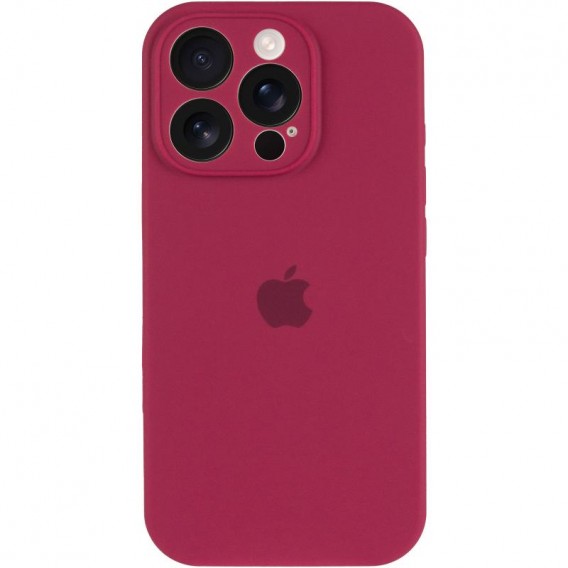 Чехол для iPhone 16 Pro Silicone Case Full Protective (Rose Red)