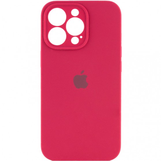 Чехол Silicone Case Full Camera Protective (AA) для Apple iPhone 16 Pro Max (6.9") Красный / Rose Red