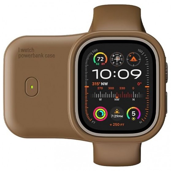 Портативное ЗУ Charging Soft Case for Apple Watch 49mm 1200 mAh Brown
