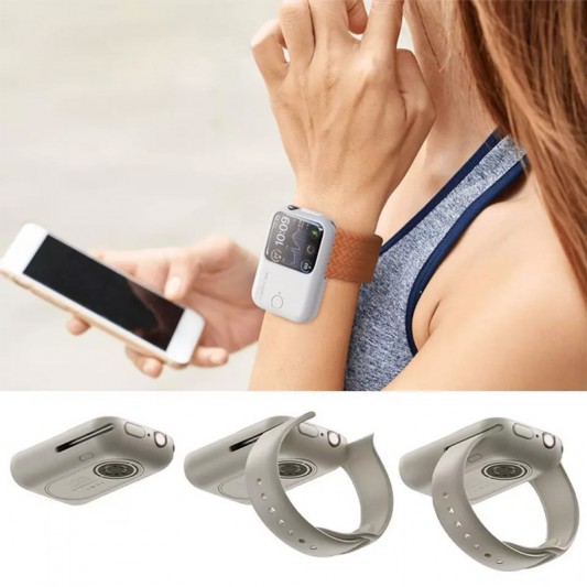 Портативний ЗП Charging Soft Case for Apple Watch 49mm 1200 mAh Moon White - зображення 2 