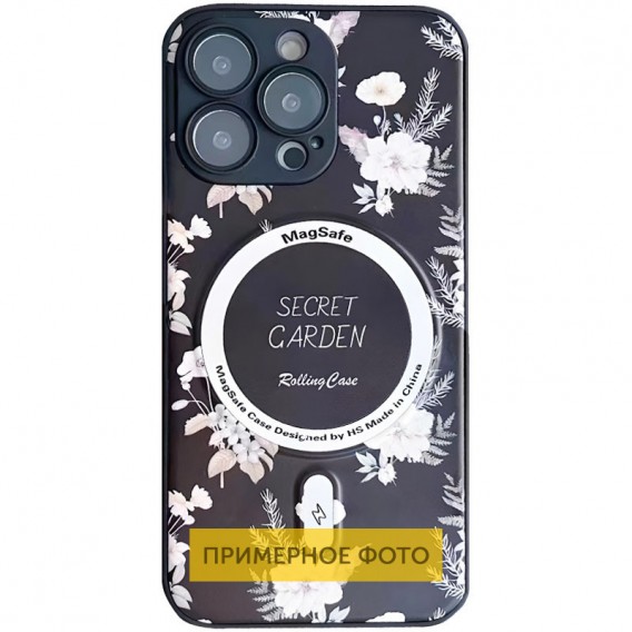 TPU+PC чехол Secret Garden with MagSafe для Apple iPhone 16 (6.1"), Black