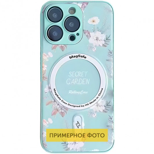 TPU+PC чехол Secret Garden with MagSafe для Apple iPhone 16 (6.1") Mint