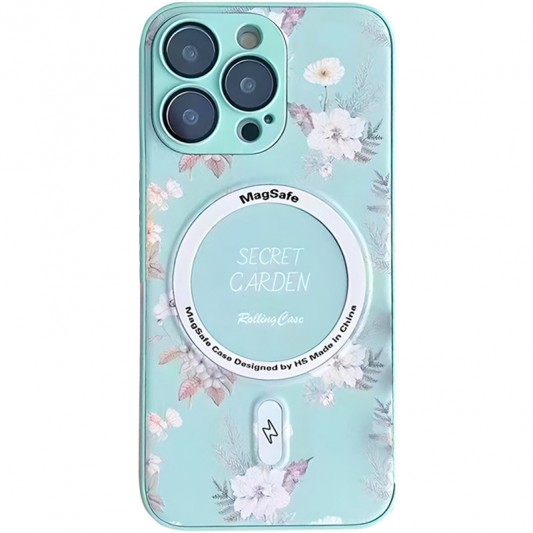 TPU+PC чехол Secret Garden with MagSafe для Apple iPhone 16 Pro (6.3") Mint