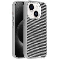 Чохол TPU+PC Carbon with MagSafe для Apple iPhone 13 (6.1"), Grey