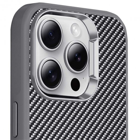 Чохол TPU+PC Carbon with MagSafe для Apple iPhone 13 Pro Max (6.7"), Grey - зображення 1 