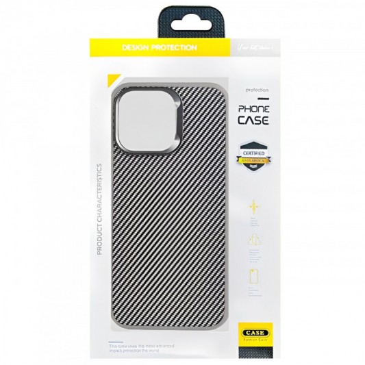 Чохол TPU+PC Carbon with MagSafe для Apple iPhone 13 Pro Max (6.7"), Grey - зображення 5 