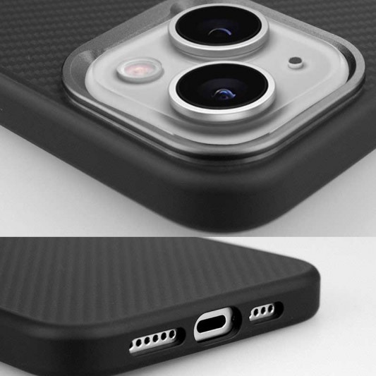 Чехол TPU+PC Carbon with MagSafe для Apple iPhone 14 (6.1"), Black - изображение 4