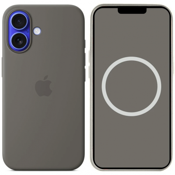 Чохол Silicone case (AAA) with Magsafe and Animation для Apple iPhone 16 (6.1") Stone Grey