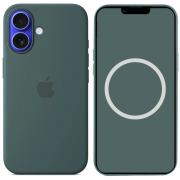 Чехол Silicone case (AAA) with Magsafe and Animation для Apple iPhone 16 (6.1") Lake Green