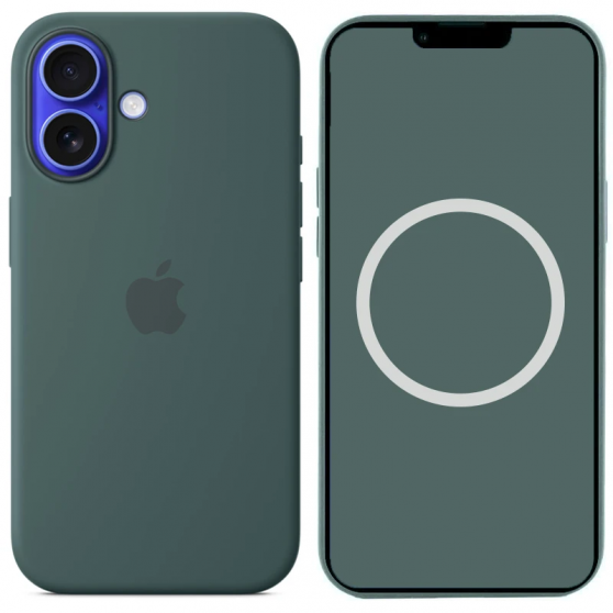 Чехол Silicone case (AAA) with Magsafe and Animation для Apple iPhone 16 (6.1") Lake Green