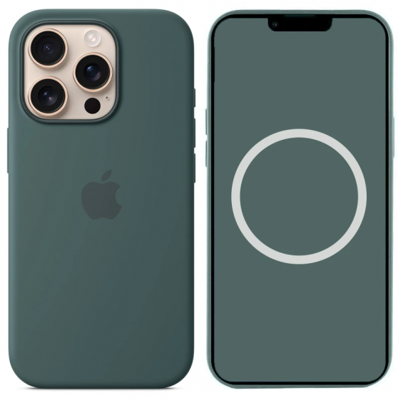 Чохол Silicone case (AAA) with Magsafe and Animation для Apple iPhone 16 Pro (6.3") Lake Green