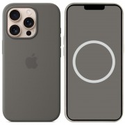 Чохол Silicone case (AAA) full with Magsafe and Animation для Apple iPhone 16 Pro Max (6.9"), Stone Grey