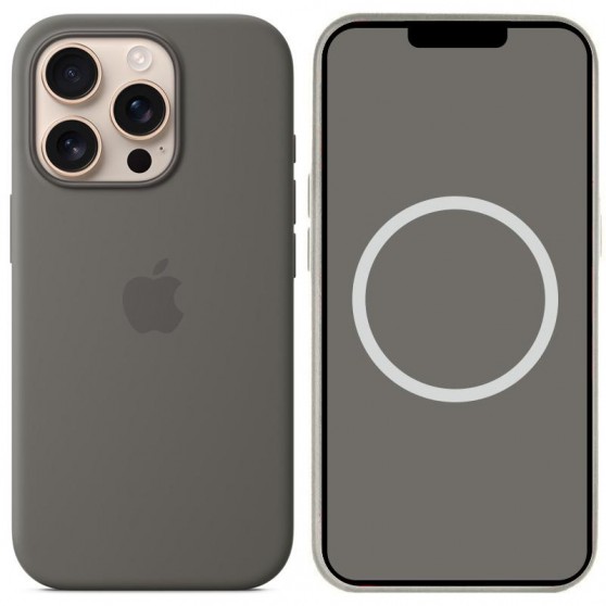 Чохол Silicone case (AAA) full with Magsafe and Animation для Apple iPhone 16 Pro Max (6.9"), Stone Grey