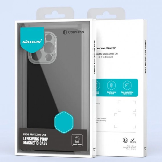 Чехол Silicone Nillkin LensWing Prop Magnetic для Apple iPhone 16 Pro Max (6.9"), Черный / Black