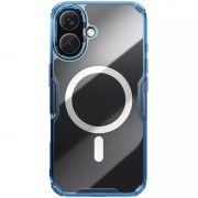 TPU чехол Nillkin Nature Pro Magnetic для Apple iPhone 16 (6.1"), Синий (прозрачный)