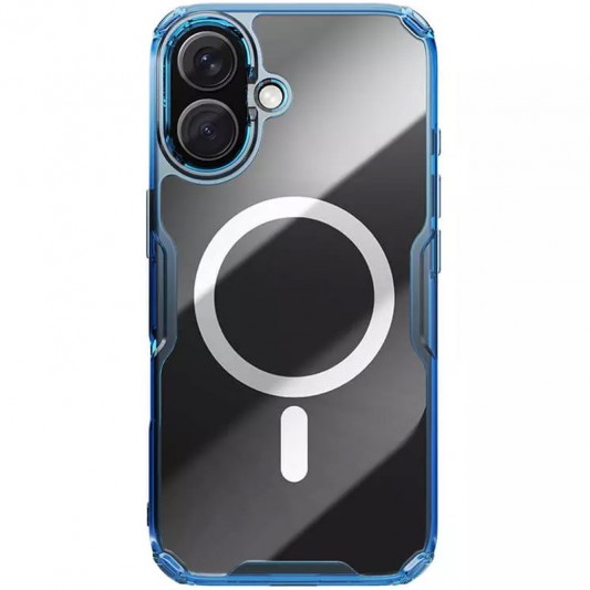 TPU чехол Nillkin Nature Pro Magnetic для Apple iPhone 16 (6.1"), Синий (прозрачный) - изображение 1