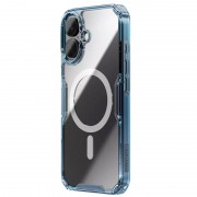 TPU чехол Nillkin Nature Pro Magnetic для Apple iPhone 16 (6.1"), Синий (прозрачный)