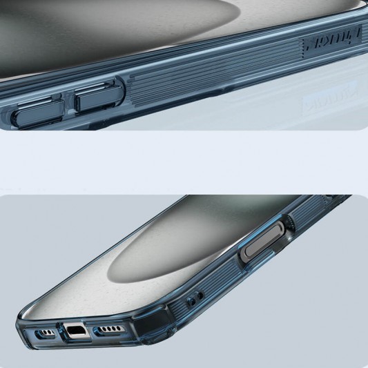 TPU чехол Nillkin Nature Pro Magnetic для Apple iPhone 16 (6.1"), Синий (прозрачный) - изображение 4