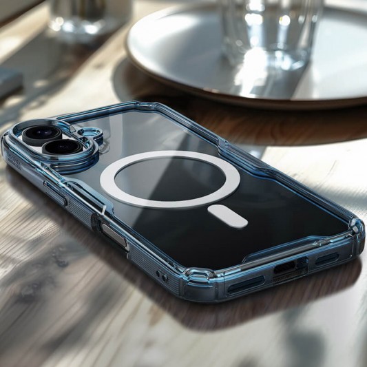TPU чехол Nillkin Nature Pro Magnetic для Apple iPhone 16 (6.1"), Синий (прозрачный) - изображение 5