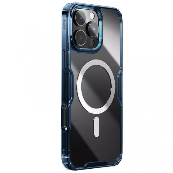 TPU чехол Nillkin Nature Pro Magnetic для Apple iPhone 16 Pro (6.3"), Синий (прозрачный)