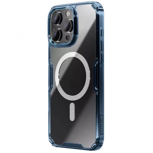TPU чехол Nillkin Nature Pro Magnetic для Apple iPhone 16 Pro (6.3"), Синий (прозрачный) - изображение 2