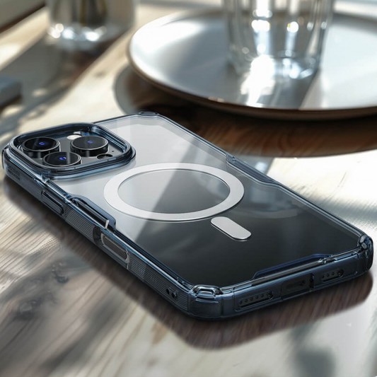 TPU чехол Nillkin Nature Pro Magnetic для Apple iPhone 16 Pro (6.3"), Синий (прозрачный) - изображение 6
