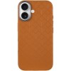 Кожаный чехол Carved with MagSafe для Apple iPhone 16 (6.1"), Orange