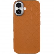 Кожаный чехол Carved with MagSafe для Apple iPhone 16 (6.1"), Orange