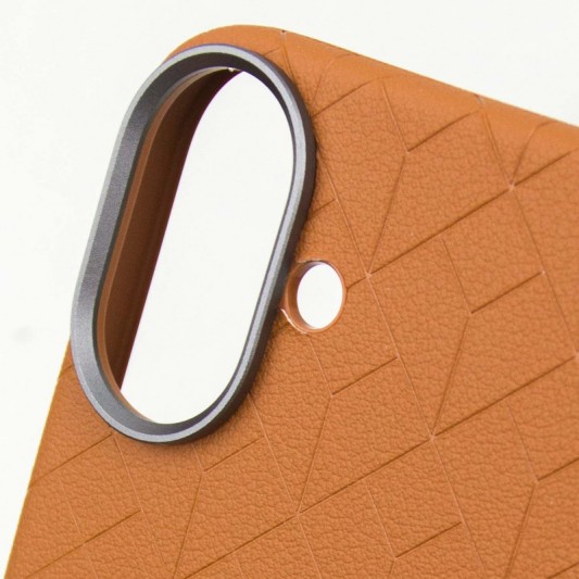 Кожаный чехол Carved with MagSafe для Apple iPhone 16 (6.1") Orange - изображение 5