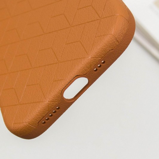 Кожаный чехол Carved with MagSafe для Apple iPhone 16 (6.1") Orange - изображение 7