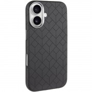 Кожаный чехол Carved with MagSafe для Apple iPhone 16 (6.1") Black