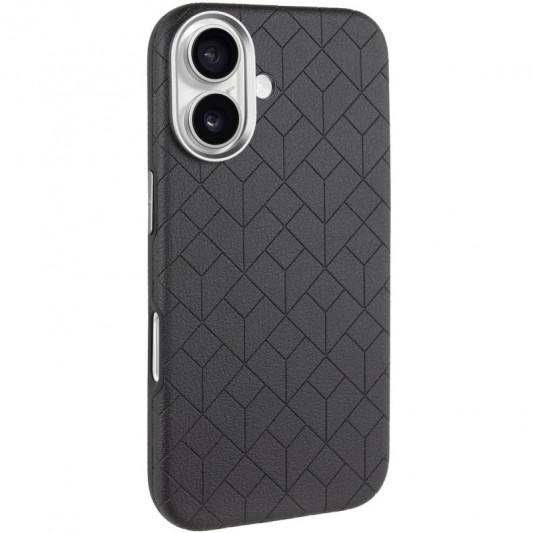 Кожаный чехол Carved with MagSafe для Apple iPhone 16 (6.1") Black