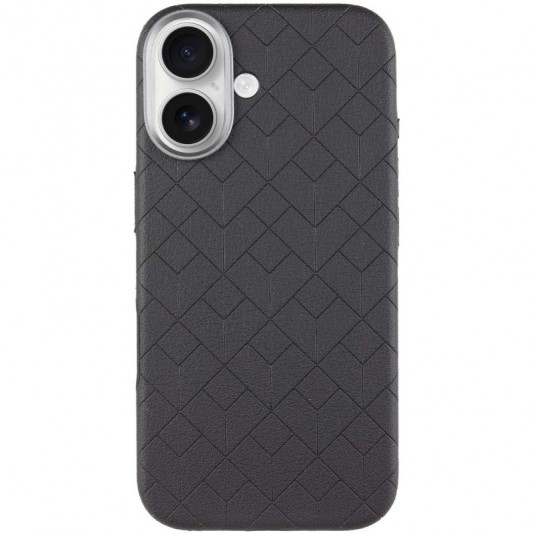 Кожаный чехол Carved with MagSafe для Apple iPhone 16 (6.1") Black - изображение 1