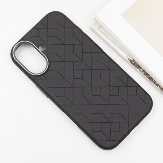 Кожаный чехол Carved with MagSafe для Apple iPhone 16 (6.1") Black - изображение 2