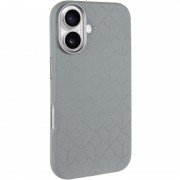 Кожаный чехол Carved with MagSafe для Apple iPhone 16 (6.1") Grey