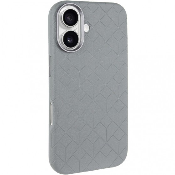 Кожаный чехол Carved with MagSafe для Apple iPhone 16 (6.1") Grey