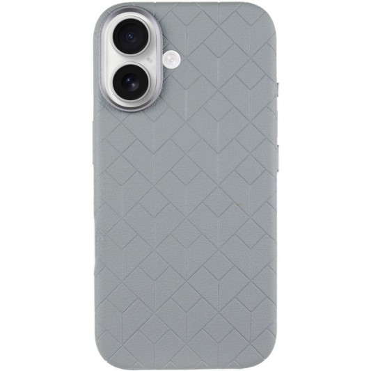 Кожаный чехол Carved with MagSafe для Apple iPhone 16 (6.1") Grey - изображение 1