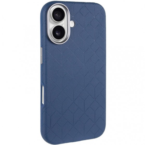 Кожаный чехол Carved with MagSafe для Apple iPhone 16 (6.1") Blue