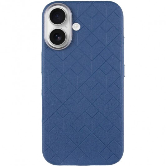 Кожаный чехол Carved with MagSafe для Apple iPhone 16 (6.1") Blue - изображение 1