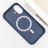 Кожаный чехол Carved with MagSafe для Apple iPhone 16 (6.1"), Blue