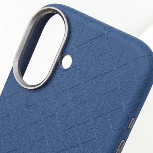 Кожаный чехол Carved with MagSafe для Apple iPhone 16 (6.1") Blue - изображение 5