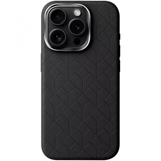 Кожаный чехол Carved with MagSafe для Apple iPhone 16 Pro (6.3"), Black