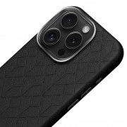 Кожаный чехол Carved with MagSafe для Apple iPhone 16 Pro (6.3"), Black
