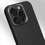 Кожаный чехол Carved with MagSafe для Apple iPhone 16 Pro (6.3"), Black