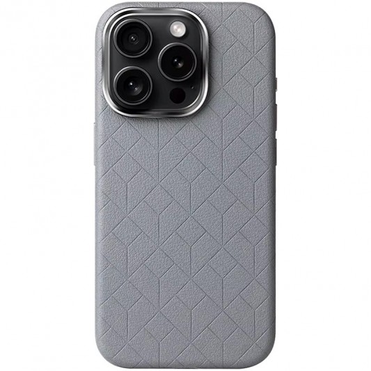 Шкіряний чохол Carved with MagSafe для Apple iPhone 16 Pro (6.3"), Grey