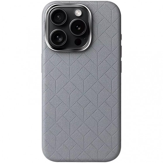 Кожаный чехол Carved with MagSafe для Apple iPhone 16 Pro (6.3"), Grey